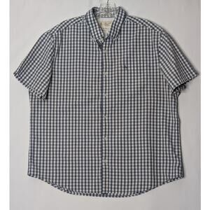 PENGUIN BY MUNSINGWEAR heritage slim fit blue plaid button up short sleeves XL